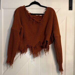 Distressed Brown Sweater